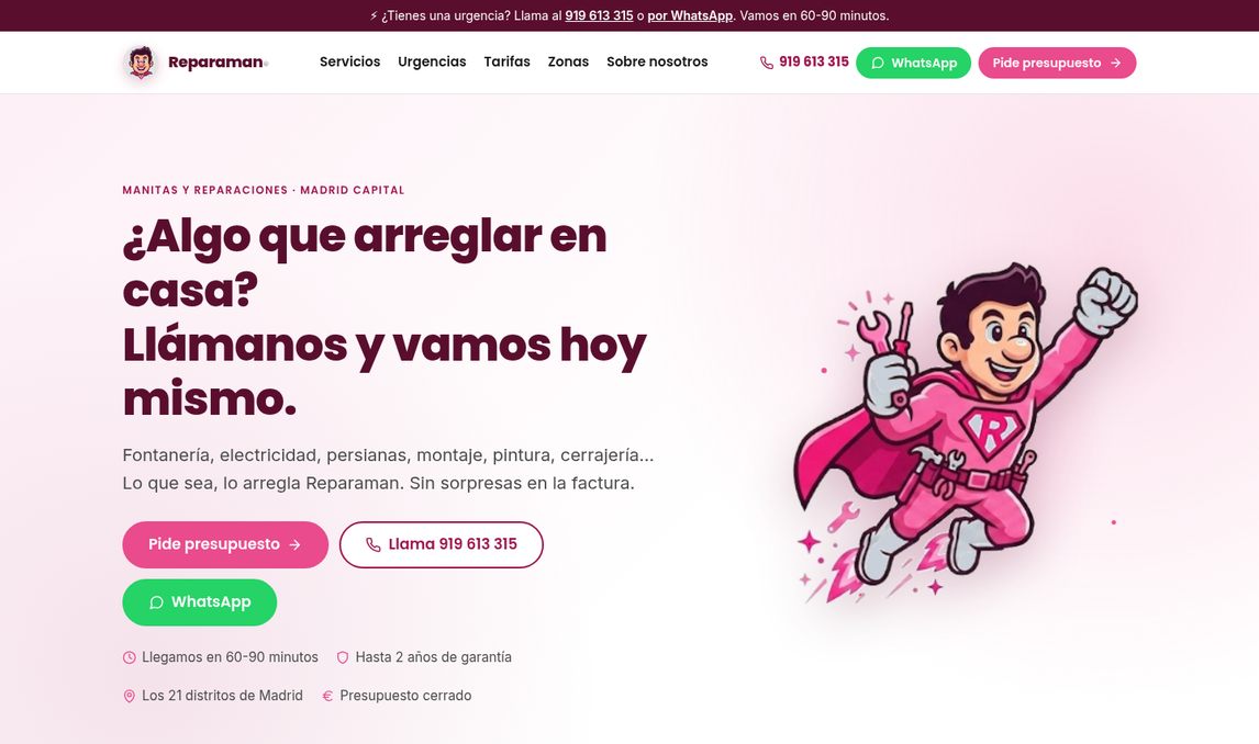 Captura del proyecto Reparaman