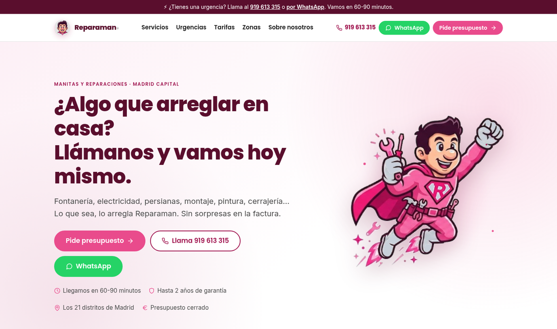 Captura del proyecto Reparaman